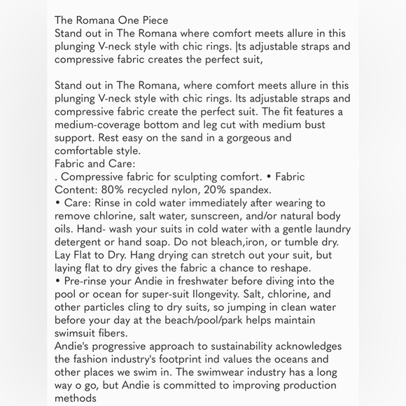 NWT Andie The Romana One Piece Black Swimsuit , size M - Picture 8 of 10